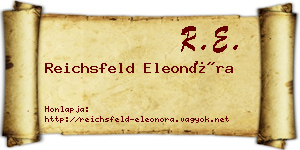 Reichsfeld Eleonóra névjegykártya