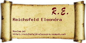 Reichsfeld Eleonóra névjegykártya